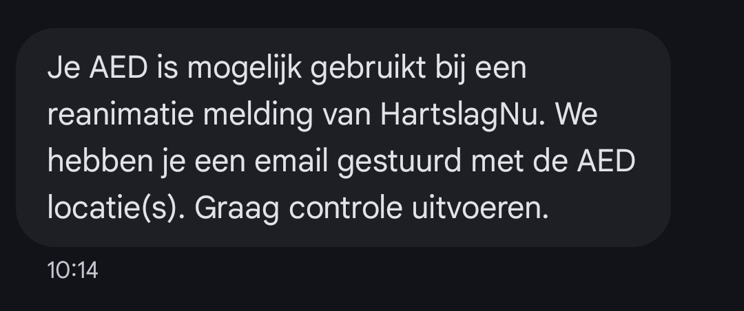 Buurt AED al gealarmeerd